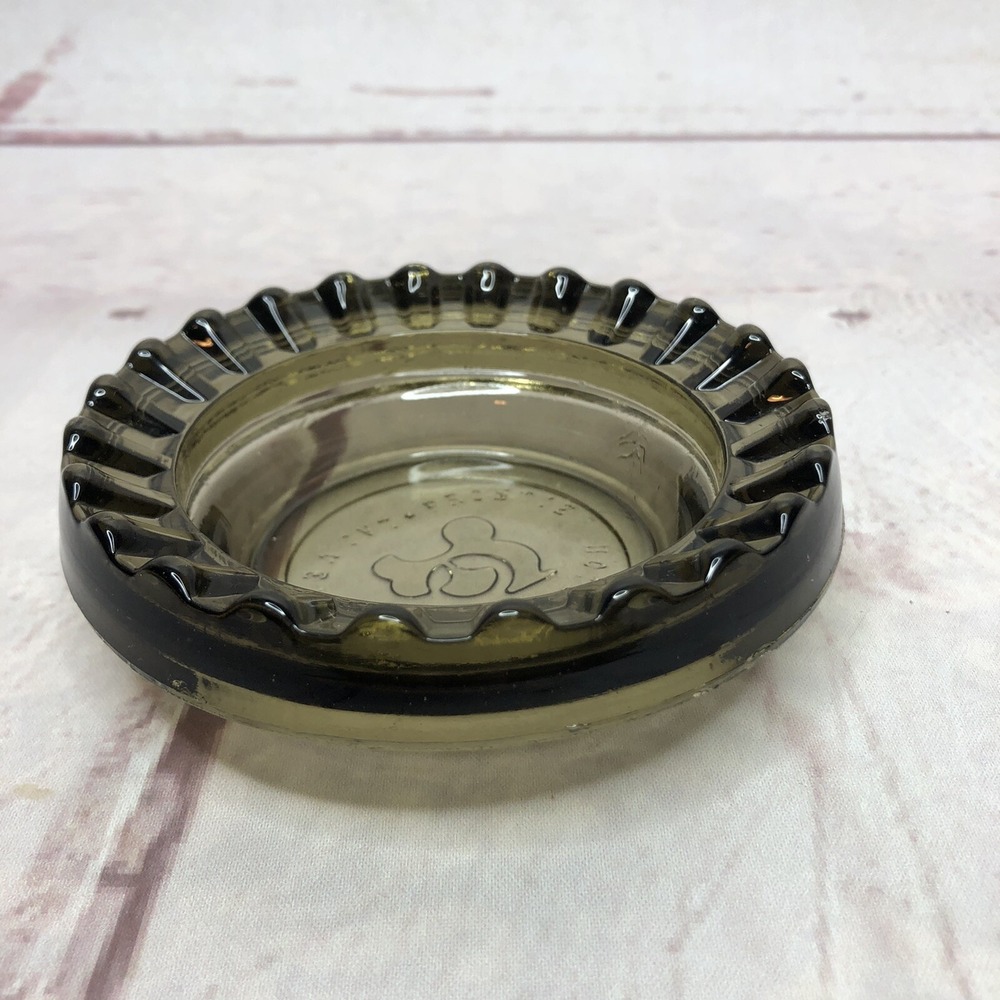 Frontier Hotel Las Vegas Nevada Smoky Glass Ashtray‎ Small Trinket